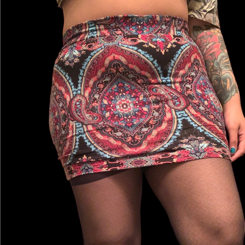 Pacsun LA Hearts Paisley Multicolored Mini Skirt